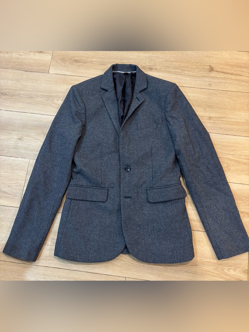 CREWCUTS J.Crew Sz 16 Boys' Ludlow suit jacket in wool-blend herringbone Blue